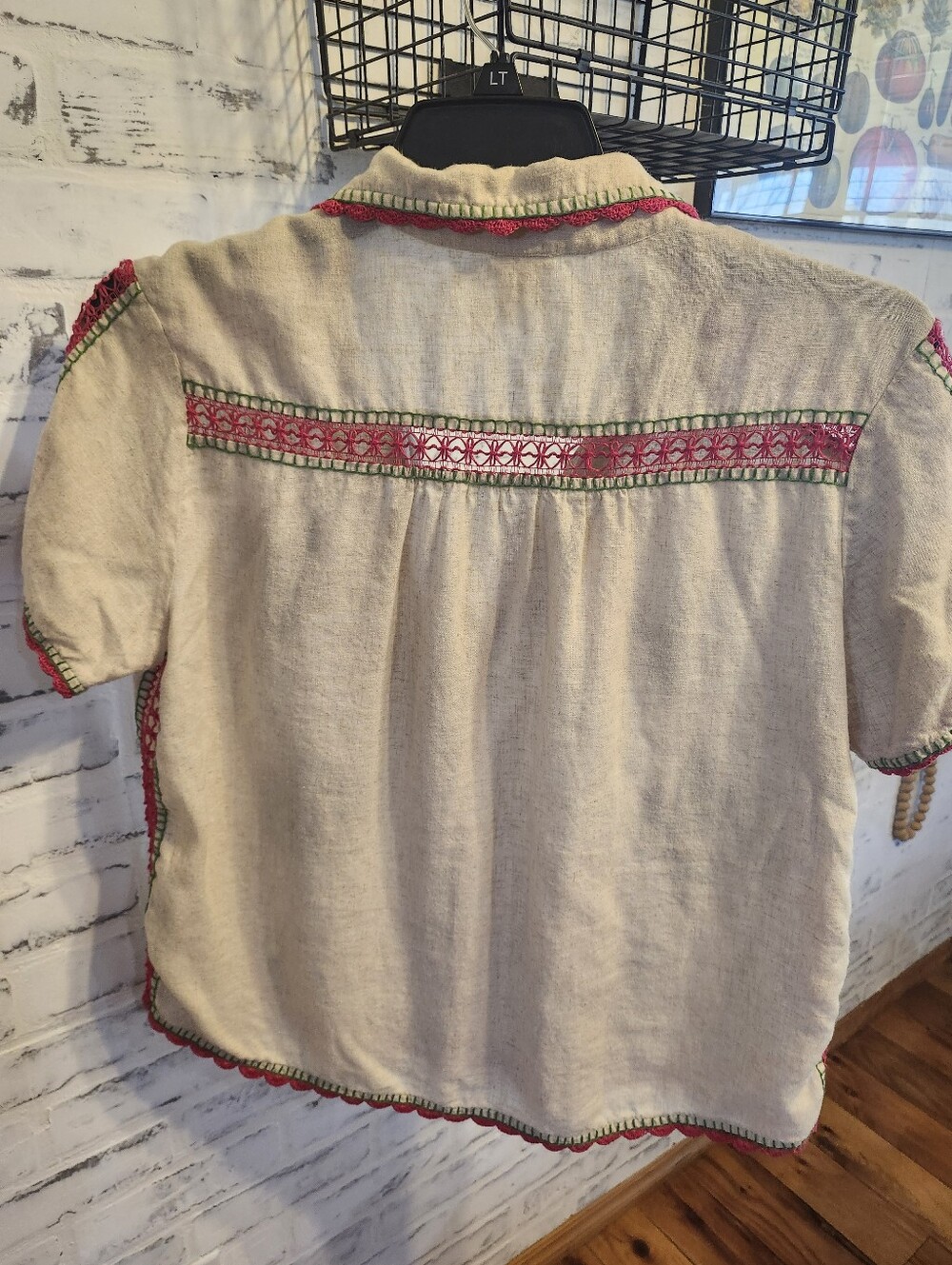 Sister Mary Linen Embroidered Cactus Button Down - Picture 5 of 5